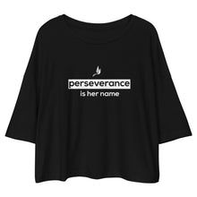 Load image into Gallery viewer, Perseverance is Her Name- Box Logo- Loose Crop Top/Black
