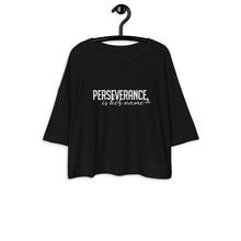 Load image into Gallery viewer, Perseverance is Her Name-Script-Loose Crop Top/Black
