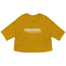 Load image into Gallery viewer, Perseverance is Her Name-Script-Loose Crop Top/Golden
