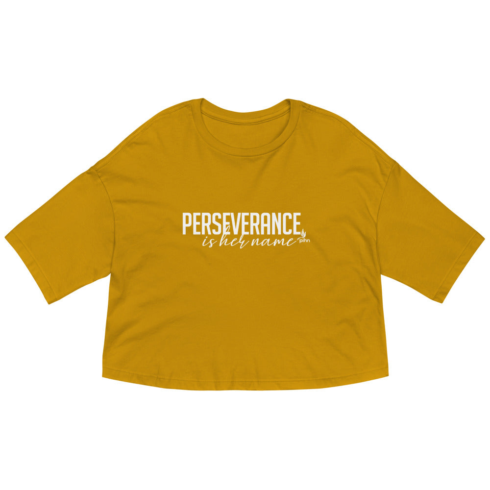 Perseverance is Her Name-Script-Loose Crop Top/Golden