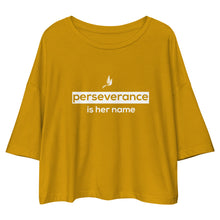 Load image into Gallery viewer, Perseverance is Her Name-Box Logo-Loose Crop Top/Golden
