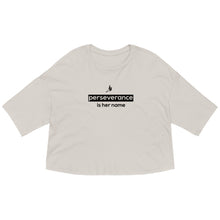 Load image into Gallery viewer, Perseverance is Her Name-Box- Logo-Loose Crop Top/Vintage White
