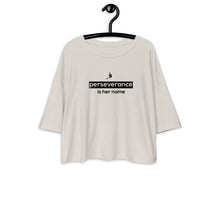 Load image into Gallery viewer, Perseverance is Her Name-Box- Logo-Loose Crop Top/Vintage White
