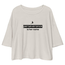Load image into Gallery viewer, Perseverance is Her Name-Box- Logo-Loose Crop Top/Vintage White
