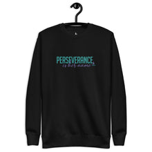 Load image into Gallery viewer, Perseverance is Her Name-Script-Sweatshirt/Black/Tiff Blue+Purple
