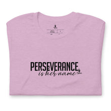 Load image into Gallery viewer, Perseverance is Her Name-Script-Tee/ Lilac/Black Logo
