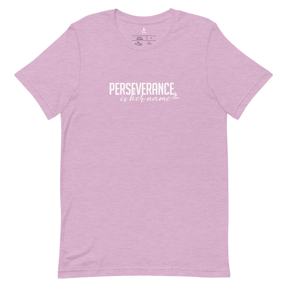 Perseverance is Her Name-Script- Tee/Lilac/White Logo