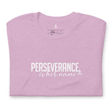 Load image into Gallery viewer, Perseverance is Her Name-Script- Tee/Lilac/White Logo
